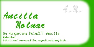 ancilla molnar business card